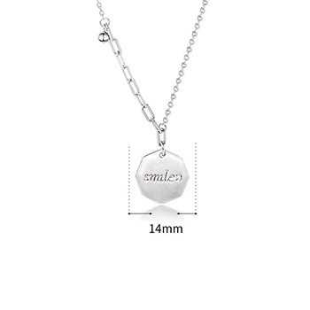 Office Smile Letters Geometry 925 Sterling Silver Necklace