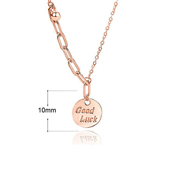 Casual Goodluck Letters  Hollow Chain 925 Sterling Silver Necklace