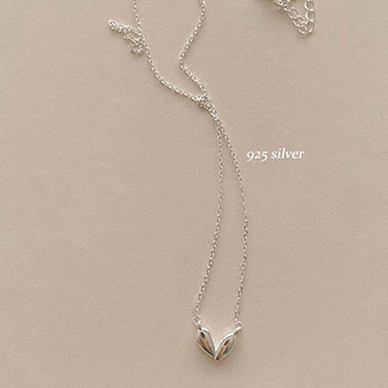 Simple Irregular Heart Casual 925 Sterling Silver Necklace