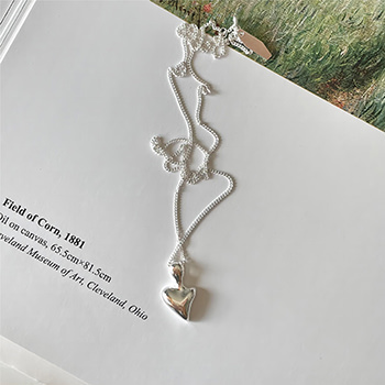 Anniversary Irregular Heart Love 925 Sterling Silver Necklace