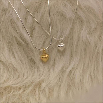 Friend's Mini 3D Heart 925 Sterling Silver Necklace