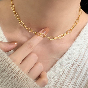 Hollow Chain 925 Sterling Silver Choker Necklace