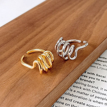 Simple Spring Twisted 925 Sterling Silver Adjustable Ring