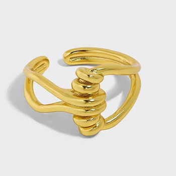 Minimalism Twist Knot 925 Sterling Silver Adjustable Ring