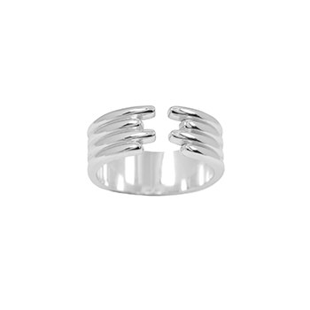 Fashion Geometry Lines 925 Sterling Silver Adjustable Ring