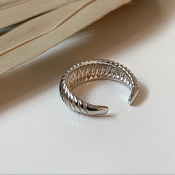 Lady Irregular Twill 925 Sterling Silver Adjustable Ring