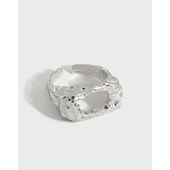 Geometry Irregular Hole 925 Sterling Silver Adjustable Ring