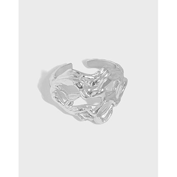 Party Hollow Hearts Wide 925 Sterling Silver Adjustable Ring