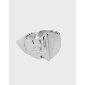 Holiday Irregular Wide  925 Sterling Silver Adjustable Ring