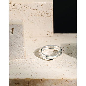 Minimalist Spring Double Layers 925 Sterling Silver Ring