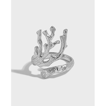 Party Irregular Branch 925 Sterling Silver Adjustable Ring