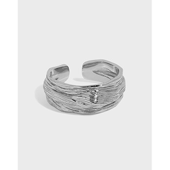 Irregular River Wave 925 Sterling Silver Adjustable Ring