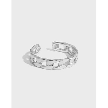 Classic Hollow Chain  925 Sterling Silver Adjustable Ring