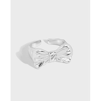 Girl Bow Knot Modern 925 Sterling Silver Adjustable Ring