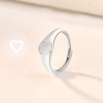 Fashion Heart Projection 925 Sterling Silver Adjustable Ring