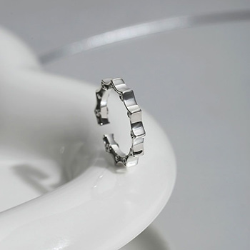 Vintage Jagged Wave 925 Sterling Silver Adjustable Ring