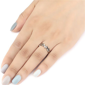 Fashion Men's Letters 925 Sterling Silver Adjustable Ring