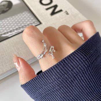 Fashion Irregular Tree Branch Irregular 925 Sterling Silver Adjustable Ring