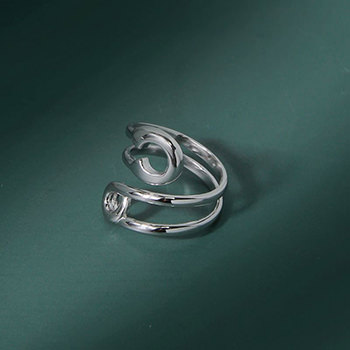 Double Layer Twisted 925 Sterling Silver Adjustable Ring