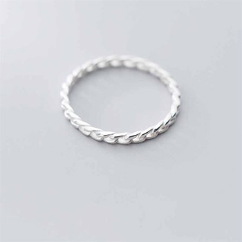 Simple Hollow Twisted 925 Sterling Silver Ring