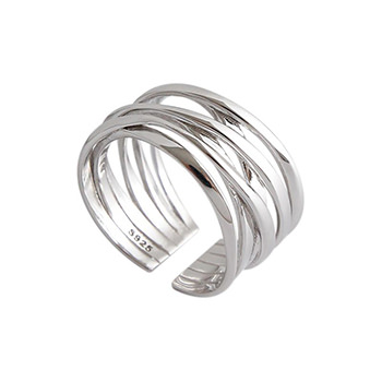 Multi-Storey Cross 925 Sterling Silver Adjustable Ring