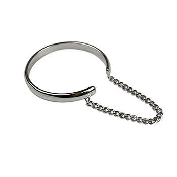 Simple Circle Chain 925 Sterling Silver Adjustable Ring