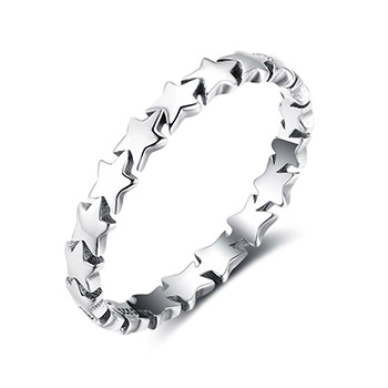 Five Points Star Connection 925 Sterling Silver Ring