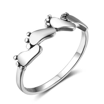 Simple Little Feet 925 Stering Silver Ring