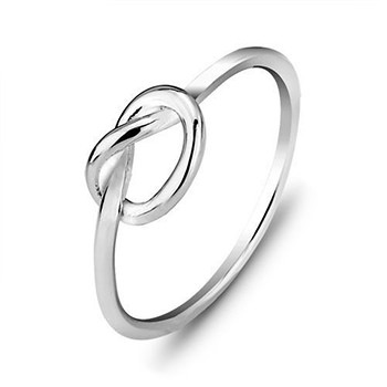 Simple Heart Knot 925 Sterling Silver Ring