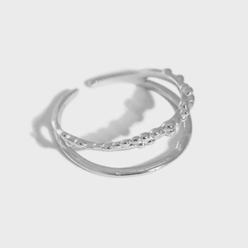 Casual Double Layer 925 Sterling Silver Adjustable Ring