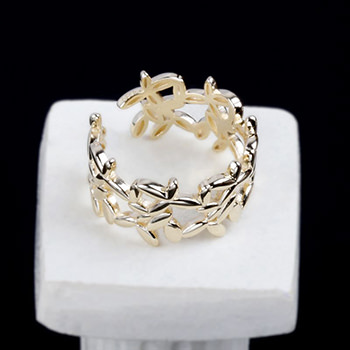 Hollow Leaves Branch 925 Sterling Silver Adjustable Ring