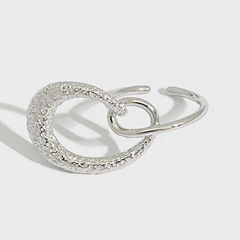 Irregular Hollow Heart 925 Sterling Silver Adjustable Ring