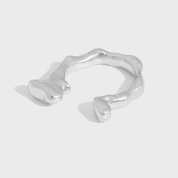 Modern Irregular 925 Sterling Silver Adjustable Ring