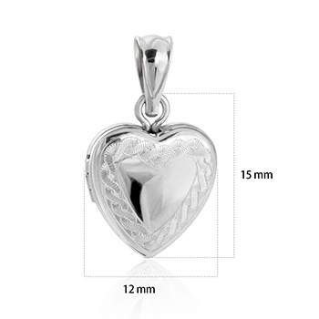 Friends Twisted Pattern Heart 925 Sterling Silver Locket Necklace Pendant