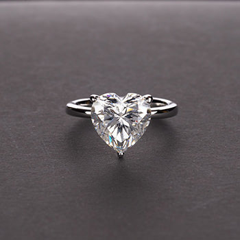 Wedding Heart Created Diamond 925 Sterling Silver Promise Ring